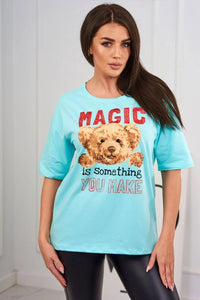T-shirt with print 9243 / – Mint цвет / color | Lexline Fashion