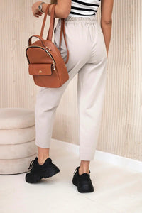 Trousers with pockets 6527 - 1 / – Dark || beige цвет / color | Lexline Fashion