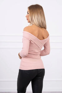 V - neck blouse 9233 / – Powder || Dark цвет / color | Lexline Fashion