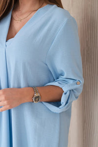 V - neck dress ART88536 / – Blue цвет / color | Lexline Fashion