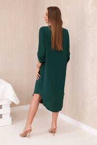 V - neck dress ART88536 / – Dark || green цвет / color | Lexline Fashion