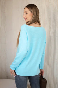 V - neck sweater IT - 47 / – Light | Blue цвет / color | Lexline Fashion