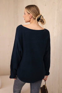 V - neck sweater IT - 47 / – Navy blue цвет / color | Lexline Fashion