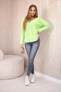 V - neck sweater IT - 47 / – Pistachio цвет / color | Lexline Fashion