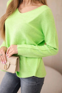 V - neck sweater IT - 47 / – Pistachio цвет / color | Lexline Fashion