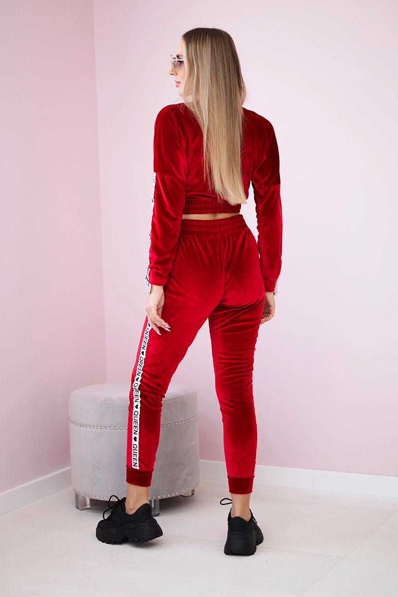 Velor set with inscription 67803 / – Red цвет / color | Lexline Fashion