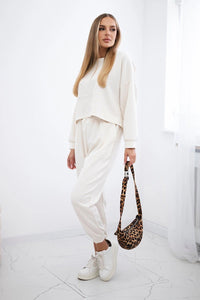 Viscose set Amour sweatshirt + pants 7138 / – Light || Beige цвет / color | Lexline Fashion