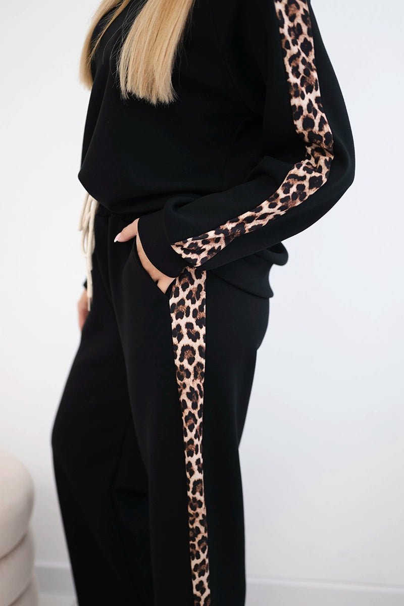 Viscose set with leopard stripes 7115 / – Black цвет / color | Lexline Fashion