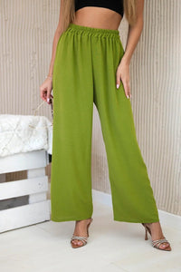 Wide - leg trousers IT - 41 / – Olive цвет / color | Lexline Fashion