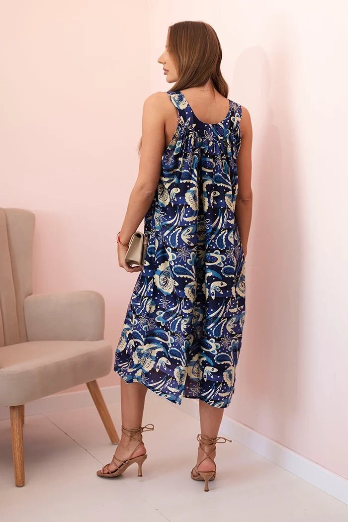 Women's dress with straps 311D / – Navy blue цвет / color | Lexline Fashion