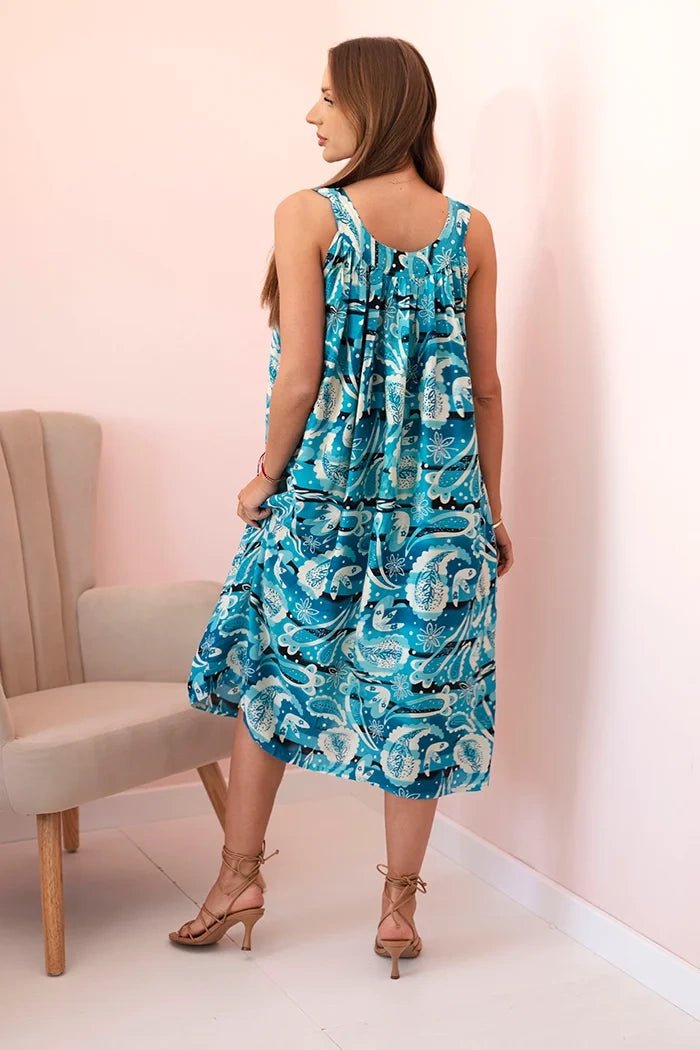 Women's dress with straps 311D / – Turquoise цвет / color | Lexline Fashion