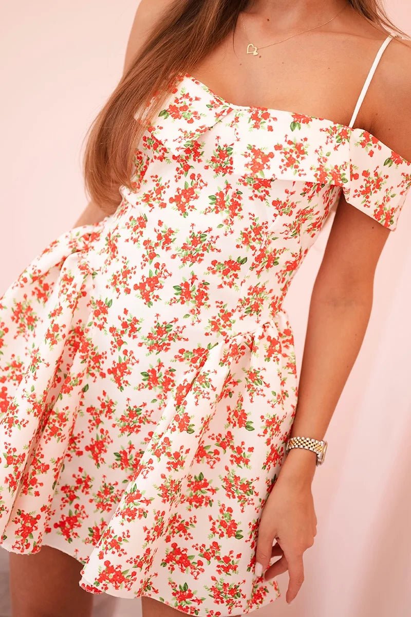 Women's floral dress 123061 / – Ecru цвет / color | Lexline Fashion
