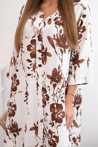 Women's floral viscose dress 21702 / – Brown цвет / color | Lexline Fashion