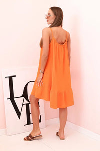 Women's muslin dress with straps T - 70 / – Orange цвет / color | Lexline Fashion