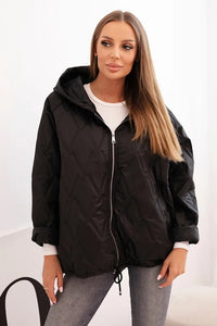 Women's quilted jacket with a hood 5680 / – Black цвет / color | Lexline Fashion