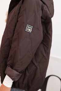Women's quilted jacket with a hood 5680 / – Brown цвет / color | Lexline Fashion