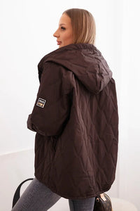 Women's quilted jacket with a hood 5680 / – Brown цвет / color | Lexline Fashion