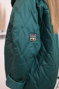 Women's quilted jacket with a hood 5680 / – Dark Green цвет / color | Lexline Fashion