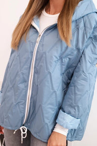 Women's quilted jacket with a hood 5680 / – Jeans цвет / color | Lexline Fashion