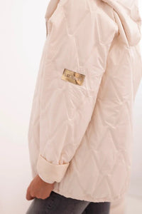 Women's quilted jacket with a hood 5680 / – Light Beige цвет / color | Lexline Fashion