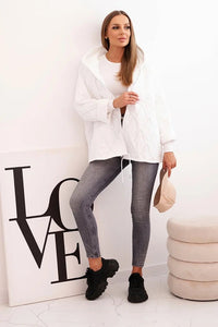 Women's quilted jacket with a hood 5680 / – White цвет / color | Lexline Fashion