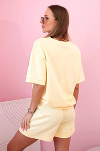 Women's set butter with high - waisted shorts 7358 / – Yellow цвет / color | Lexline Fashion