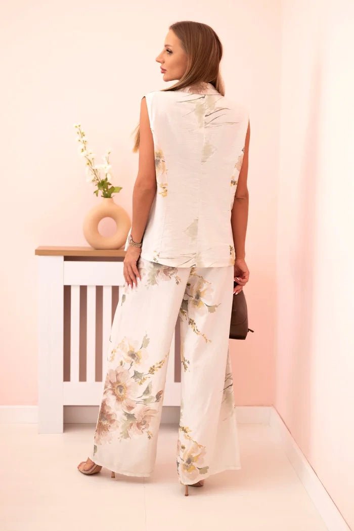 Women's set made of viscose, vest and trousers in floral 235 / – Jeans цвет / color | Lexline Fashion