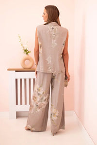 Women's set made of viscose, vest and trousers in floral 235 / – Jeans цвет / color | Lexline Fashion