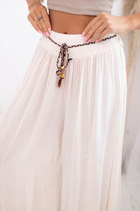 Women's wide - leg viscose trousers 81733 / – Light Beige цвет / color | Lexline Fashion