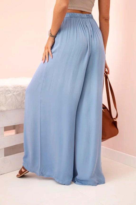 Women's wide trousers with elastic waistband 3180 / – Jeans цвет / color | Lexline Fashion