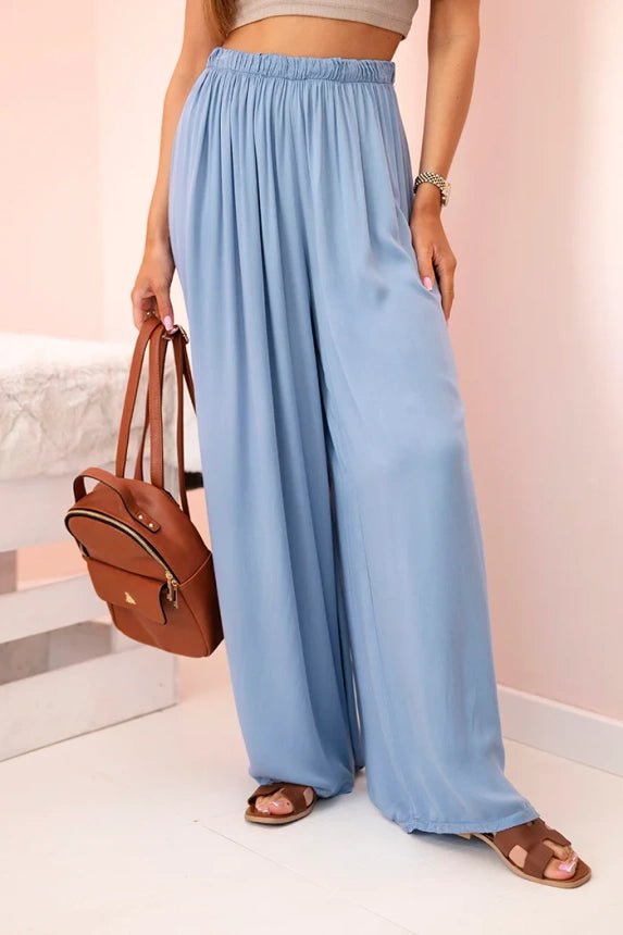 Women's wide trousers with elastic waistband 3180 / – Jeans цвет / color | Lexline Fashion