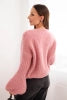 Women' Mohair Sweater with Puff Sleeves Brown ART1898 - dark-pink-1 - Image 14