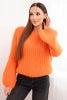 Women' Mohair Sweater with Puff Sleeves Brown ART1898 - orange-1 - Image 31