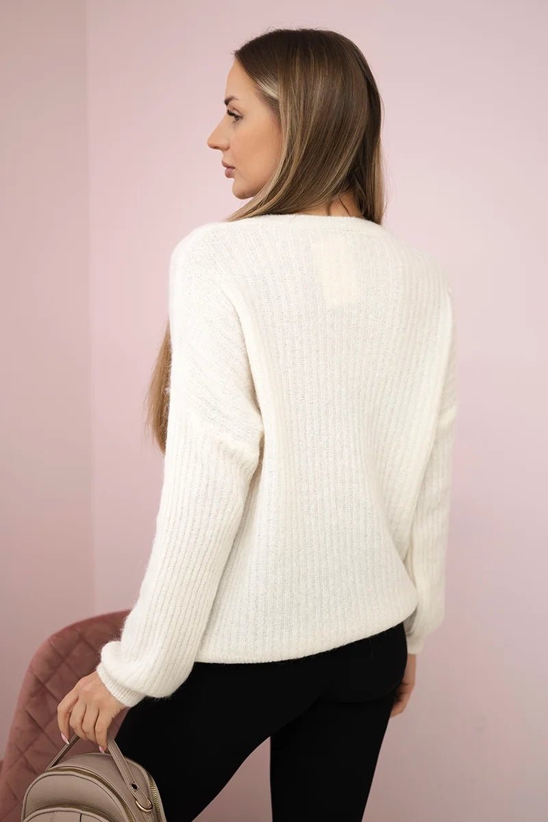 Alpaca sweater ART1631 / – Ecru цвет / color | Lexline Fashion