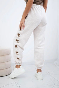 Amour cotton trousers 9579 / – Beige || Melange цвет / color | Lexline Fashion