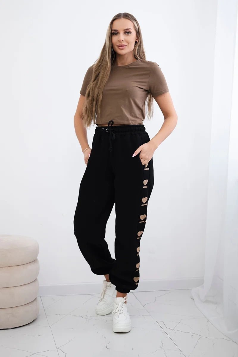 Amour cotton trousers 9579 / – Black цвет / color | Lexline Fashion