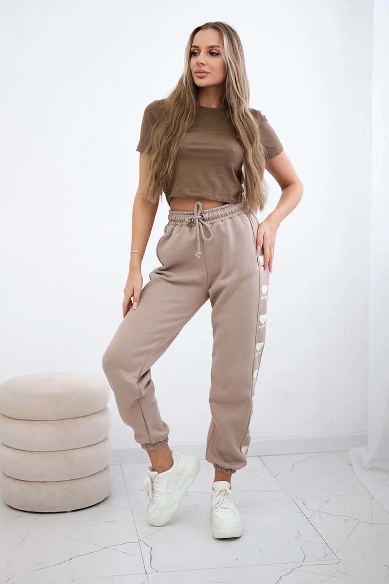 Amour cotton trousers 9579 / – Dark || beige цвет / color | Lexline Fashion