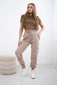 Amour cotton trousers 9579 / – Dark || beige цвет / color | Lexline Fashion