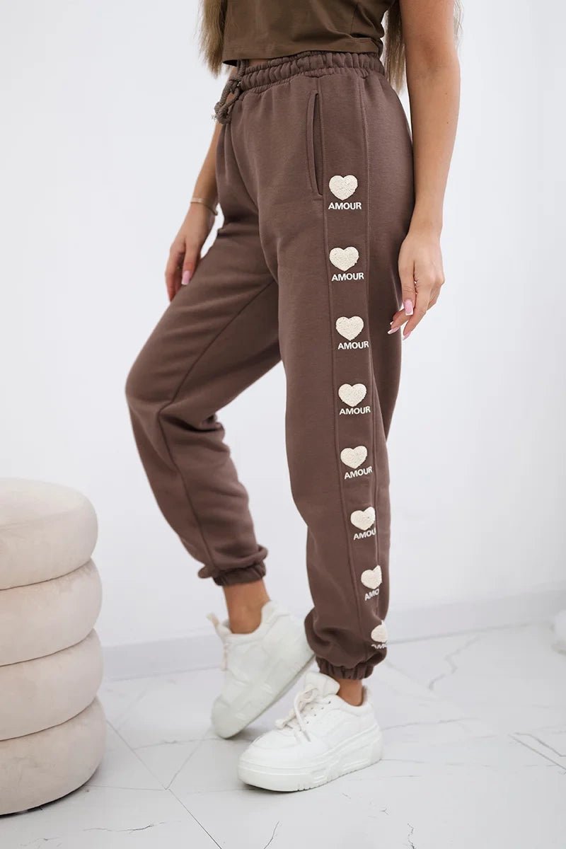 Amour cotton trousers 9579 / – Mocca цвет / color | Lexline Fashion