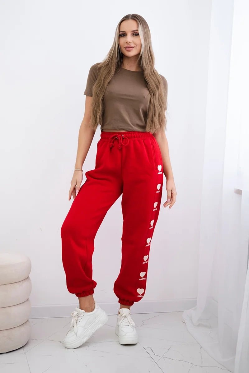 Amour cotton trousers 9579 / – Red цвет / color | Lexline Fashion