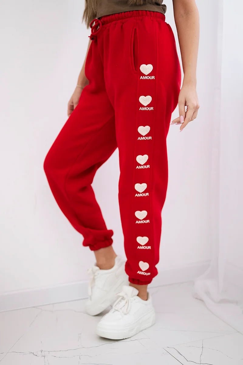 Amour cotton trousers 9579 / – Red цвет / color | Lexline Fashion