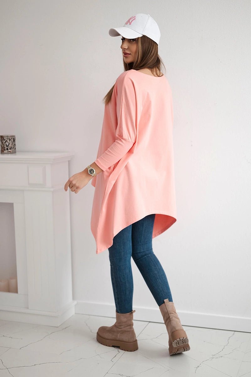 Blouse oversize 8875 / – Apricot цвет / color | Lexline Fashion