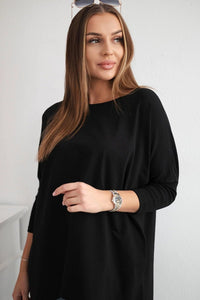 Blouse oversize 8875 / – Black цвет / color | Lexline Fashion