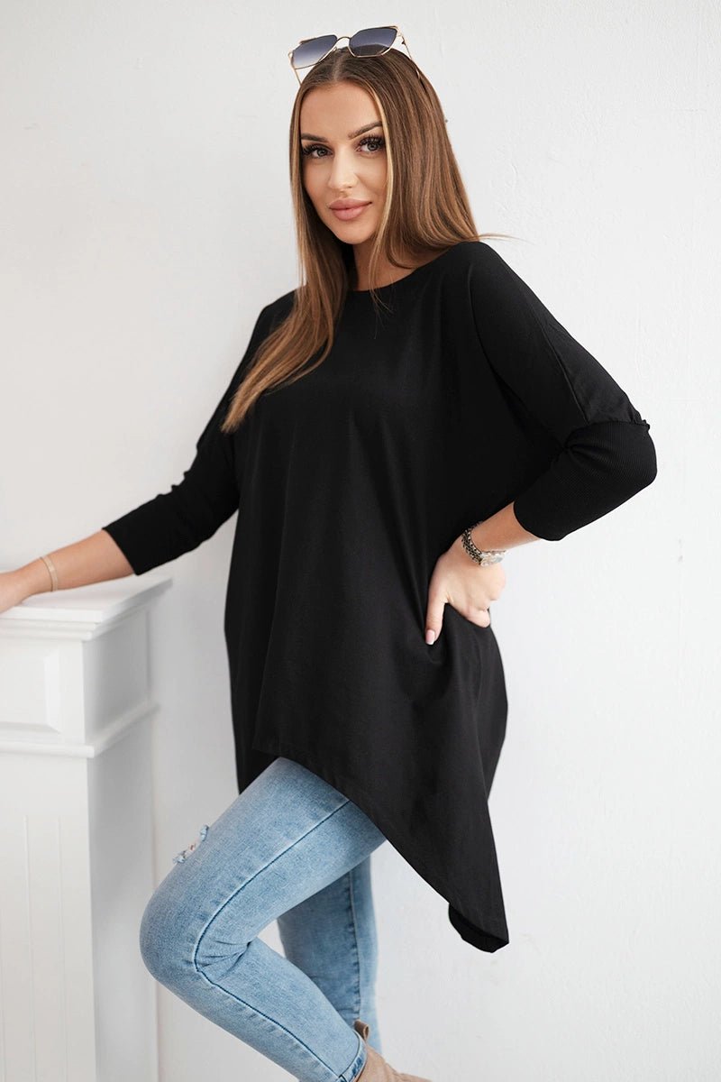 Blouse oversize 8875 / – Black цвет / color | Lexline Fashion
