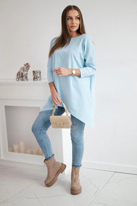 Blouse oversize 8875 / – Blue цвет / color | Lexline Fashion