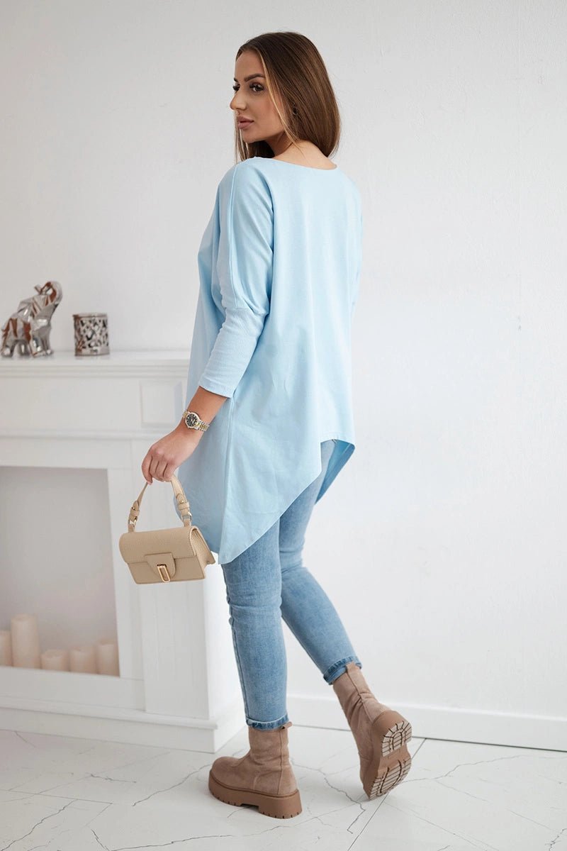 Blouse oversize 8875 / – Blue цвет / color | Lexline Fashion