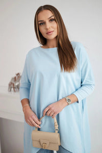 Blouse oversize 8875 / – Blue цвет / color | Lexline Fashion