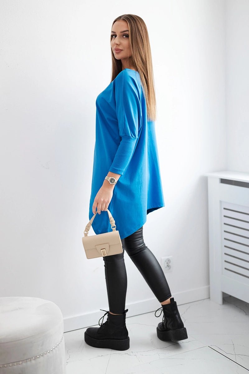 Blouse oversize 8875 / – Blue cornflower цвет / color | Lexline Fashion