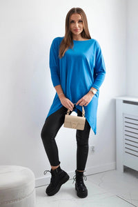 Blouse oversize 8875 / – Blue cornflower цвет / color | Lexline Fashion