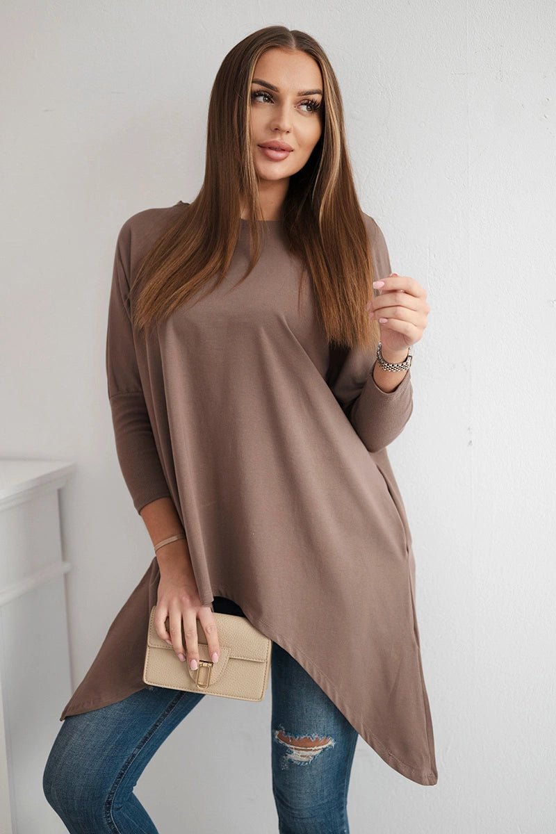 Blouse oversize 8875 / – Cappuccino цвет / color | Lexline Fashion